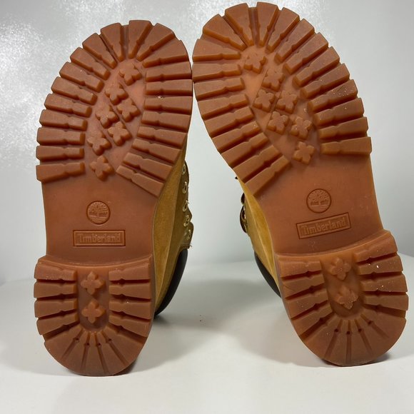 Timberland Youth Boots Waterproof Nubuck Wheat Brown Sz 3M - Picture 6 of 16